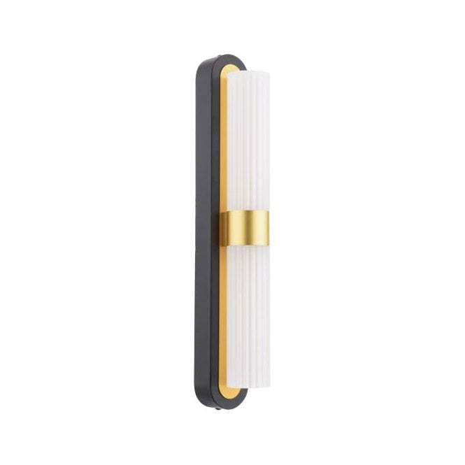 Hessel 2 Light LED Wall Light Matte Black and Satin Gold