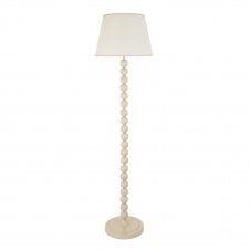 white floor lamp with white tapered shade