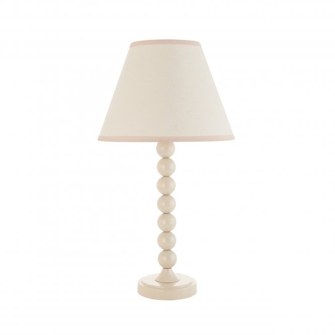 Higgledy Almond White Table Lamp with Ivy Shade in Vintage White