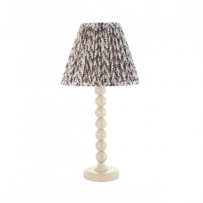 Higgledy Almond White Table Lamp with Leaf Shade in Pearl Grey