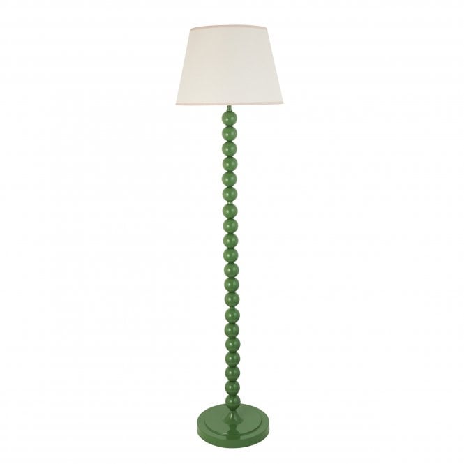 Higgledy Cotswold Green Floor Lamp with Ivy Shade in Vintage White