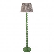 green floor lamp and grey leaf pattern tapered shade