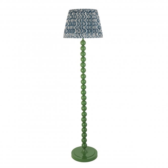 Higgledy Cotswold Green Floor Lamp with Ripple Shade in Marlin Blue