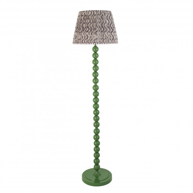 Higgledy Cotswold Green Floor Lamp with Ripple Shade in Pearl Grey