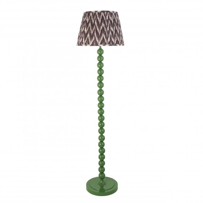 Higgledy Cotswold Green Floor Lamp with Zigzag Shade in Pearl Grey