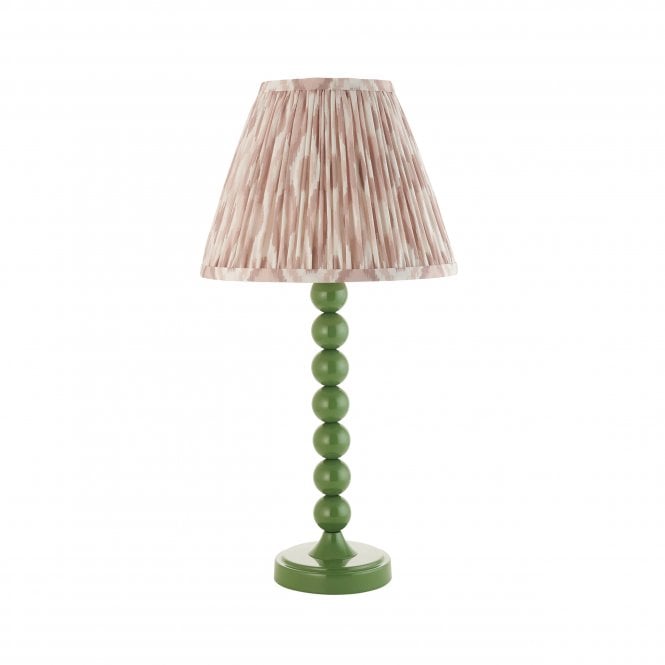 Higgledy Cotswold Green Table Lamp with Ikat Shade in Neutral