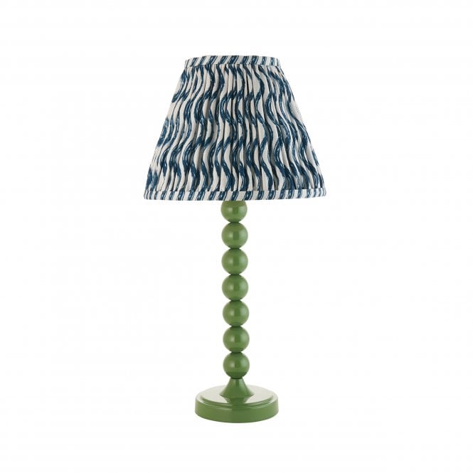 Higgledy Cotswold Green Table Lamp with Ripple Shade in Marlin Blue