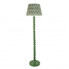 green floor lamp and tapered shade with zigzag pattern