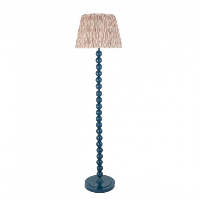 Higgledy Marlin Blue Floor Lamp with Ikat Shade in Neutral