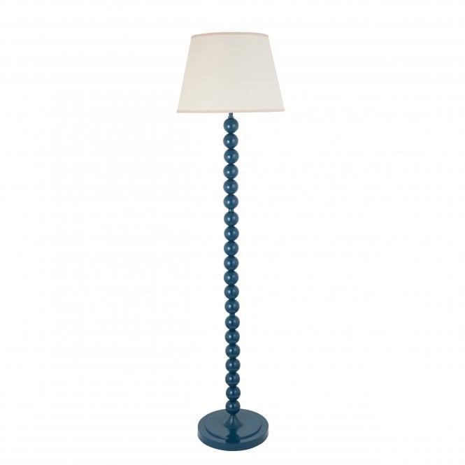 Higgledy Marlin Blue Floor Lamp with Ivy Shade in Vintage White
