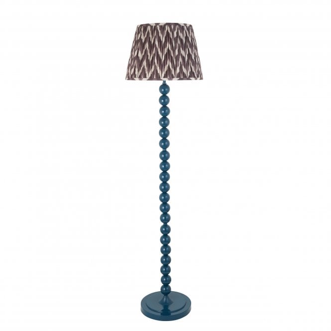 Higgledy Marlin Blue Floor Lamp with Zigzag Shade in Pearl Grey