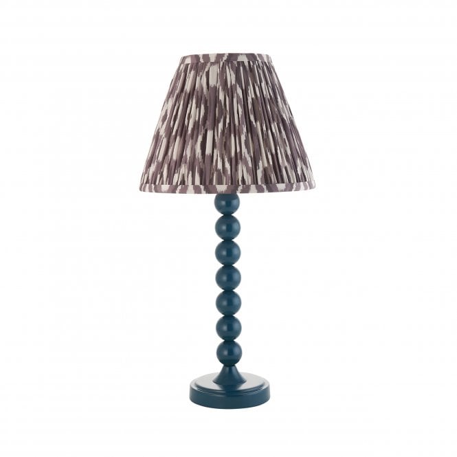 Higgledy Marlin Blue Table Lamp with Ikat Shade in Pearl Grey