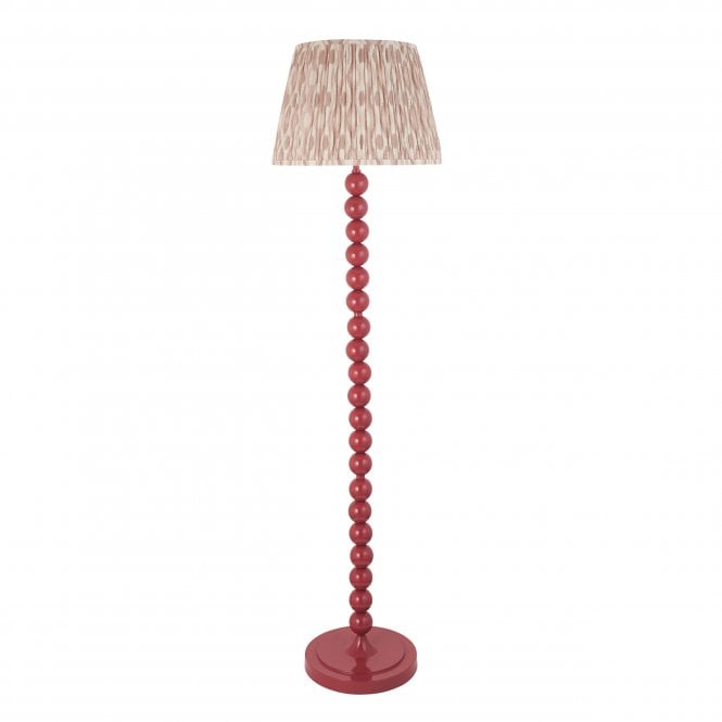Higgledy Pink Clay Floor Lamp with Ikat Shade in Neutral