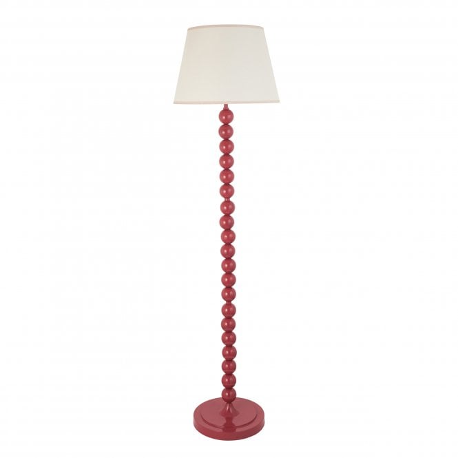 Higgledy Pink Clay Floor Lamp with Ivy Shade in Vintage White