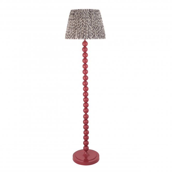 Higgledy Pink Clay Floor Lamp with Leaf Shade in Pearl Grey