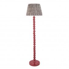 Higgledy Pink Clay Floor Lamp with Leaf Shade in Pearl Grey
