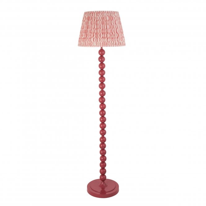 Higgledy Pink Clay Floor Lamp with Ripple Shade in Coral Pink