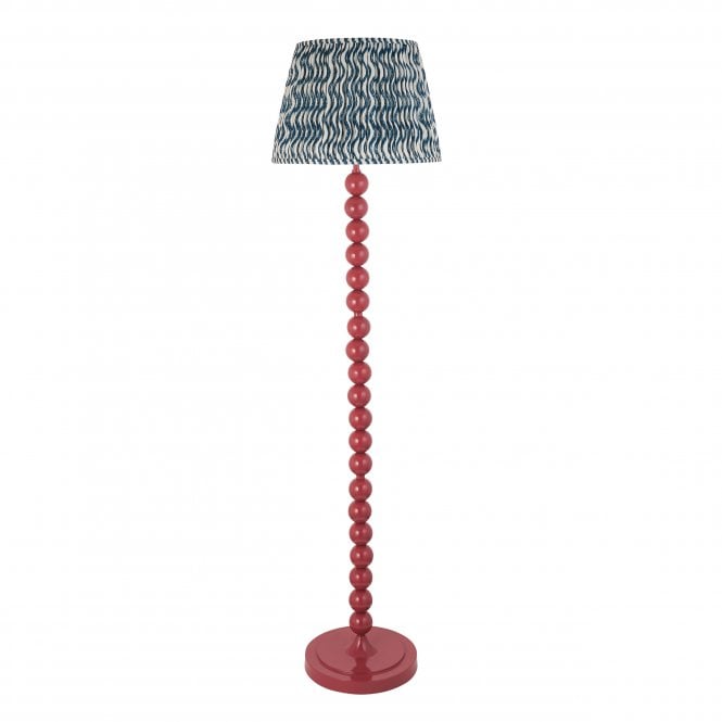 Higgledy Pink Clay Floor Lamp with Ripple Shade in Marlin Blue