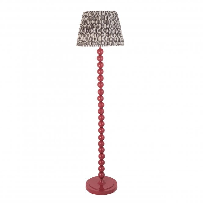 Higgledy Pink Clay Floor Lamp with Ripple Shade in Pear Grey