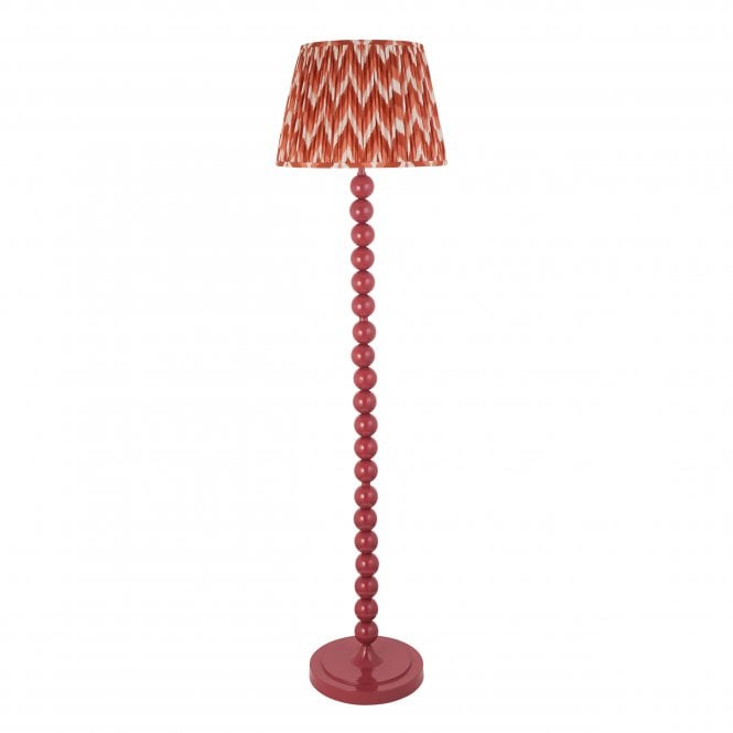 Higgledy Pink Clay Floor Lamp with Zigzag Shade in Apricot