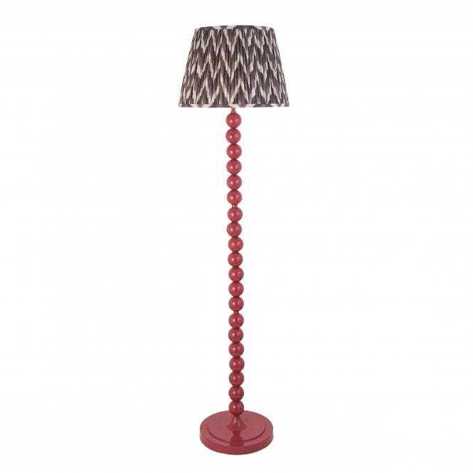 Higgledy Pink Clay Floor Lamp with Zigzag Shade in Pearl Grey
