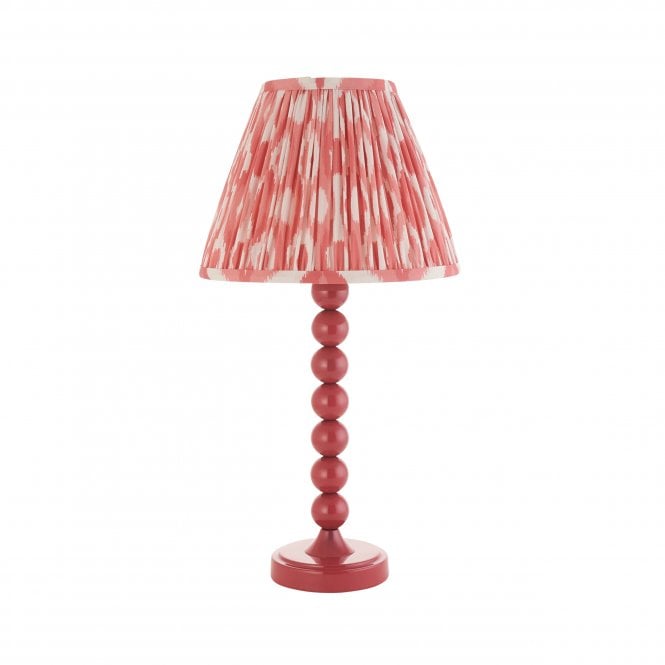 Higgledy Pink Clay Table Lamp with Ikat Shade in Coral Pink