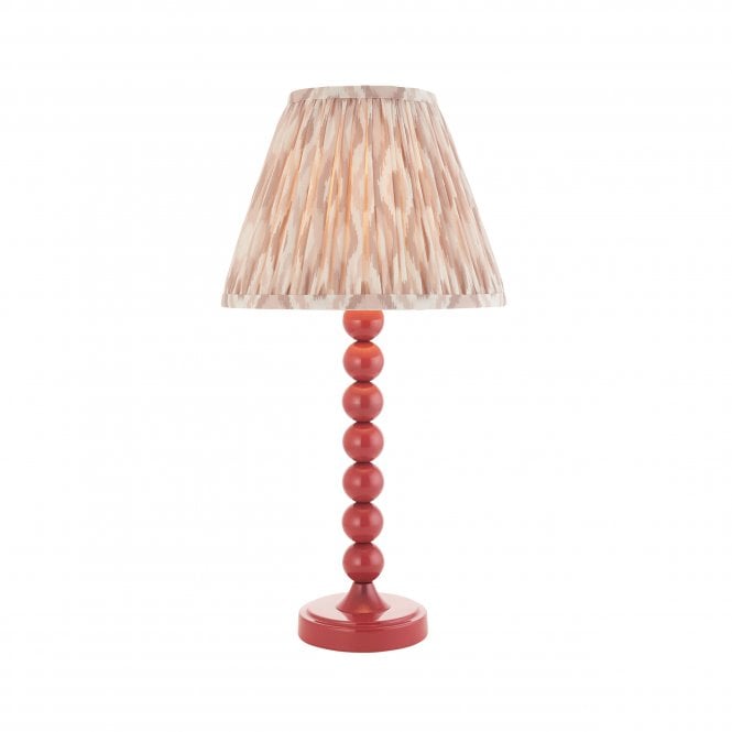 Higgledy Pink Clay Table Lamp with Ikat Shade in Neutral
