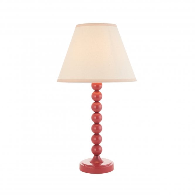 Higgledy Pink Clay Table Lamp with Ivy Shade in Vintage White