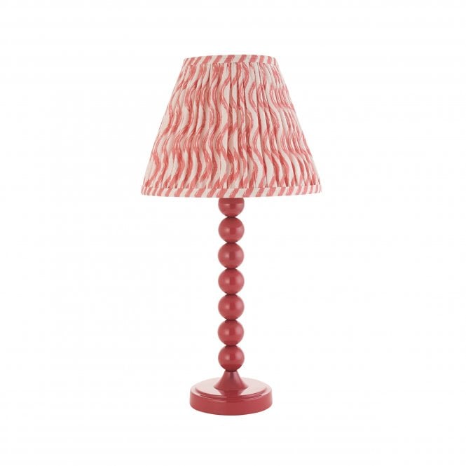 Higgledy Pink Clay Table Lamp with Ripple Shade in Coral Pink