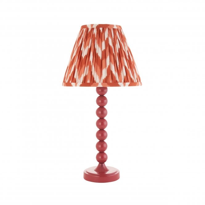 Higgledy Pink Clay Table Lamp with Zigzag Shade in Apricot