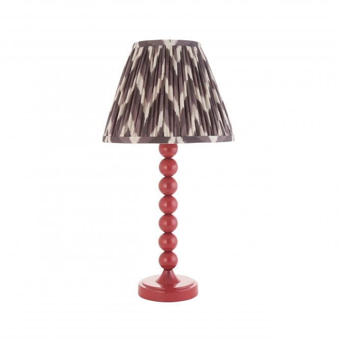 Higgledy Pink Clay Table Lamp with Zigzag Shade in Pearl Grey