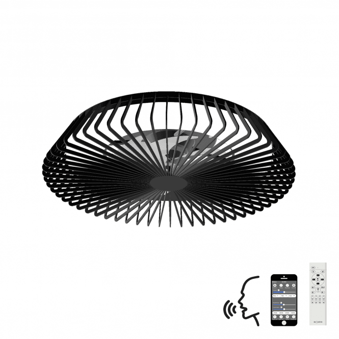HIMALAYA 70W LED Dimmable Reversible Fan Ceiling Light Black