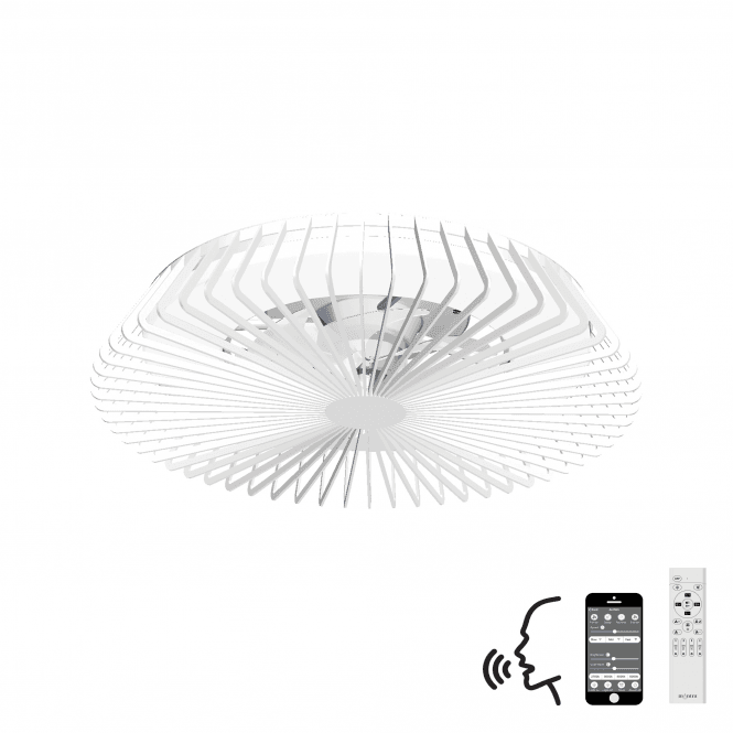 HIMALAYA 70W LED Dimmable Reversible Fan Ceiling Light White