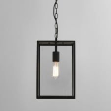 black box lantern ceiling pendant with clear glass
