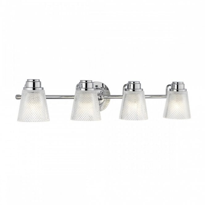 HUDSON 4 Light Wall Light Polished Chrome Bathroom Rated IP44