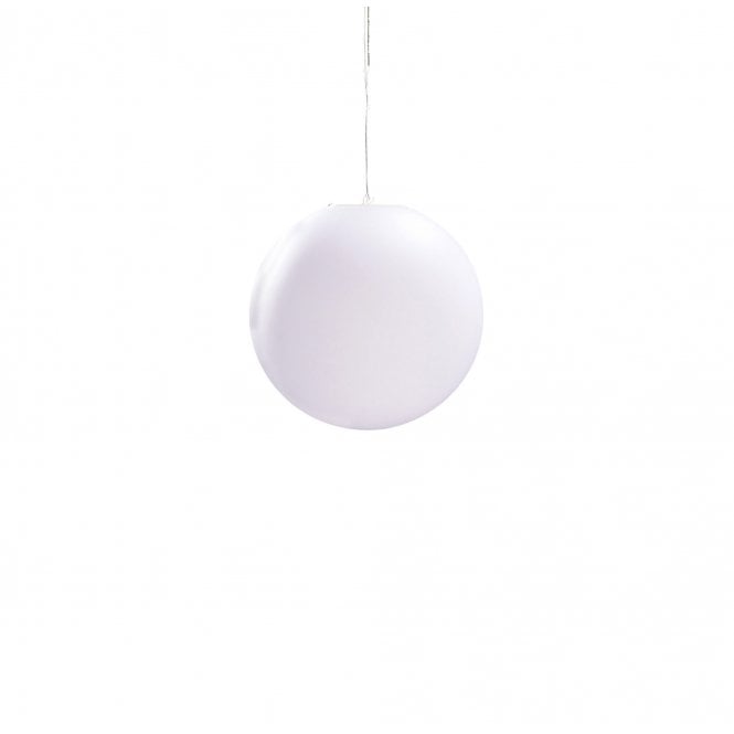 HUEVO Globe Ceiling Pendant Light 35cm IP44 Opal White
