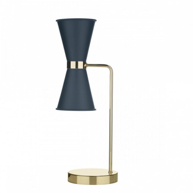 HYDE Table Lamp complete with Smoke Blue Metal Shade