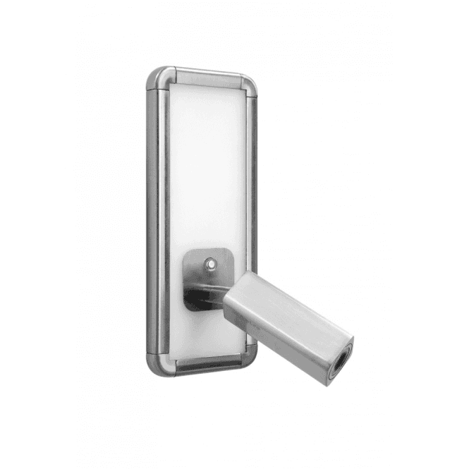 IBIZA LED wall spotlight in satin nickel with illuminated back plate