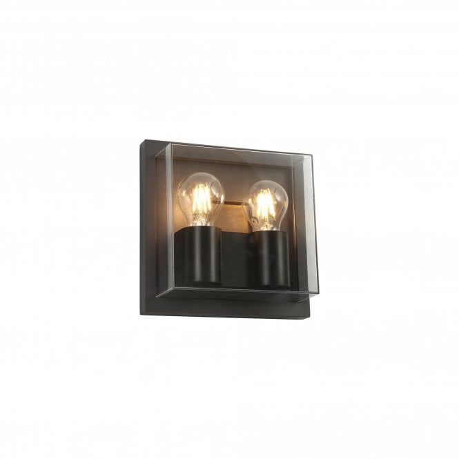 ICECUBE Square Outdoor 2 Light Wall Light, Anthracite