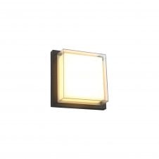 ICECUBE Square Outdoor Wall Light, Anthracite with Opal Glass Shade with 3 year warranty