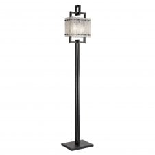ICESTIX Floor Lamp in Matt Black with Textured Crystal Sand Glass Shade