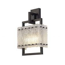 ICESTIX Wall Light in Black With Crystal Sand Artistic Glass