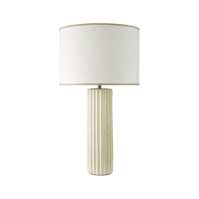 Idella Taupe Ceramic Table Lamp with White Linen Shade