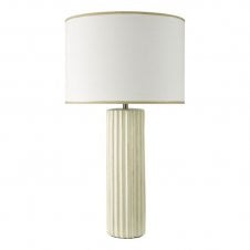 Idella Taupe Ceramic Table Lamp with White Linen Shade
