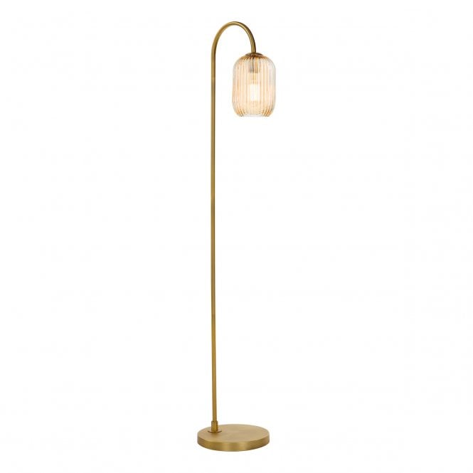 IDRA Floor Lamp | Aged Bronze & Champagne Ribbed Glass