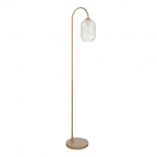 Floor Lamp | Aged Bronze & Clear Ribbed Glass Shade