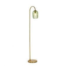 IDRA Floor Lamp | Aged Bronze & Green Ribbed Glass