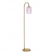 IDRA Floor Lamp | Aged Bronze & Pink Ribbed Glass