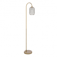 Floor Lamp | Aged Bronze & Smoked Ribbed Glass Shade