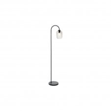 IDRA Floor Lamp Satin Black & Ribbed Glass